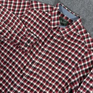 Woolrich Flannel Shirt Mens Medium Red Plaid Outdoors Long Sleeve Button‎ Up